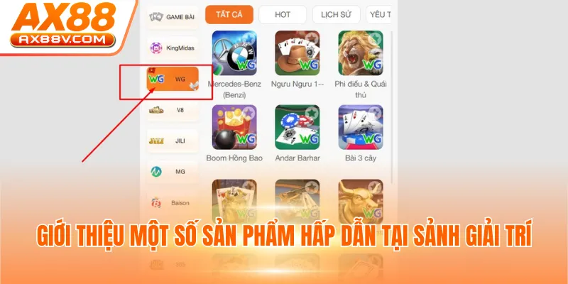 Giới thiệu một số sản phẩm hấp dẫn tại sảnh giải trí
