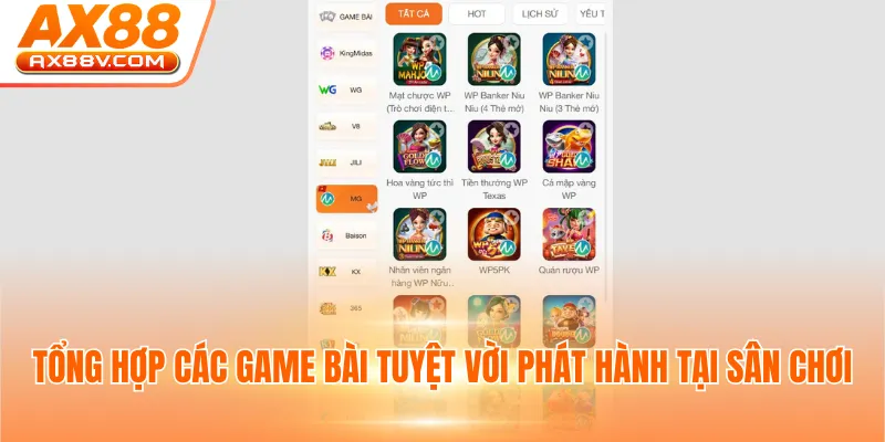 Tổng hợp các game bài tuyệt vời phát hành tại sân chơi